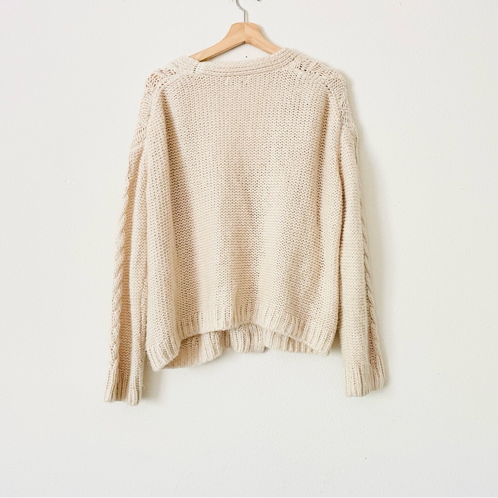 525 America XS oversized cable knit cream cardigan - Picture 4 of 5